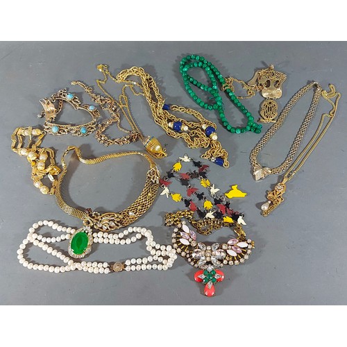 208 - A necklace by Miriam Haskell, together with a collection of other designer jewellery to include Joan... 