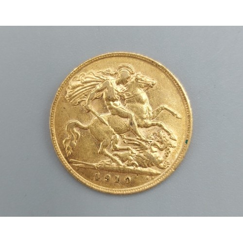 145 - An Edwardian gold half sovereign dated 1910