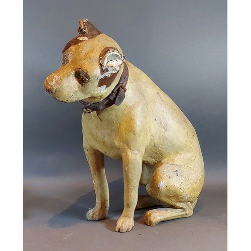 283 - A papier-mâché model in the form of HMV Nipper, 45cms tall