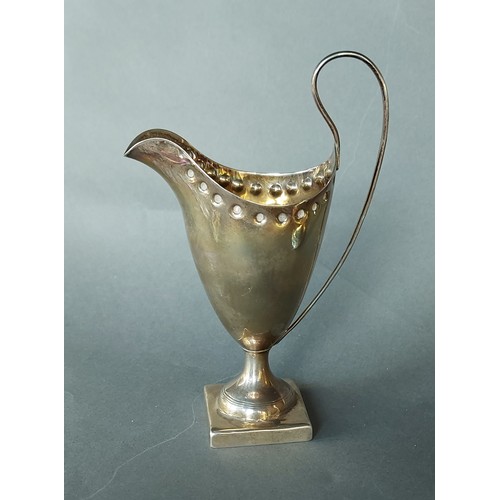 201 - A Victorian silver pedestal jug, Birmingham 1895, 15.5cms tall