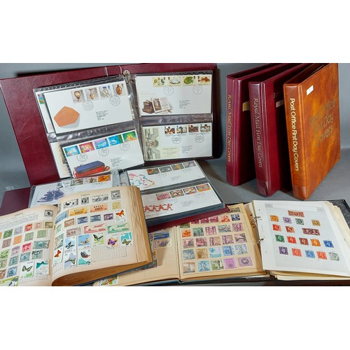 307 - A Stamp collection within three albums GB and foreign together with five albums of First Day Covers