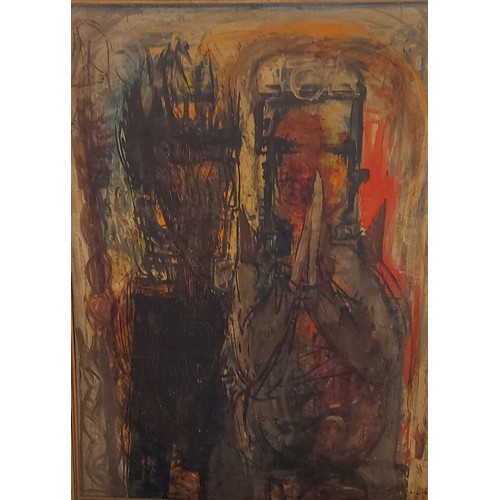 76 - John Tobin, The Little Red Judge, signed, titled and dated 1963 Verso, 121cms x 90cms together with ... 