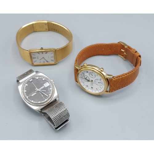 127 - A Seiko Lassale gold plated wristwatch, together with two other Seiko wristwatches