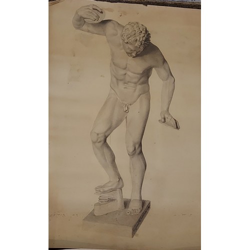 86 - Raymond Osbourne, a group of four pencil drawings of classical males to include one anatomy drawing,... 