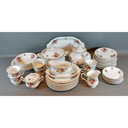 41 - A collection of Royal Albert Old Country Roses teaware together with a similar service