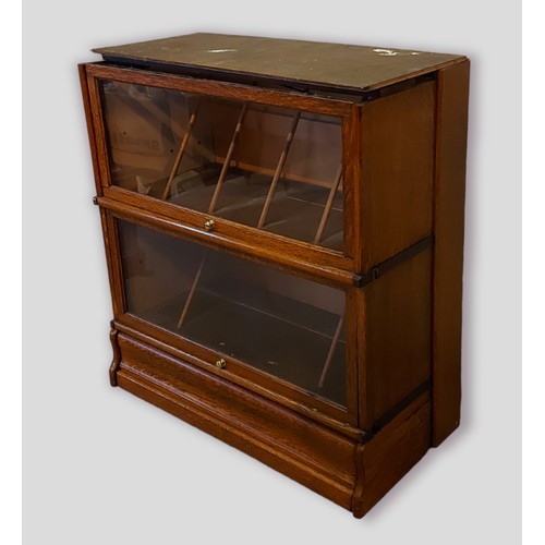 432 - Part of a Globe Wernicke style bookcase together with a mahogany side cabinet with cupboards above d... 