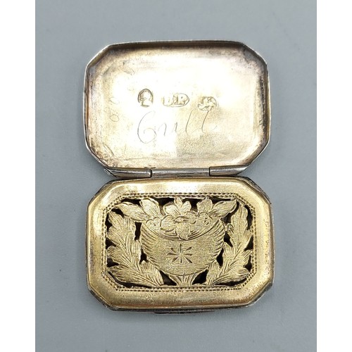 228 - A George III silver Vinaigrette, Birmingham 1811, maker Samuel Pemberton