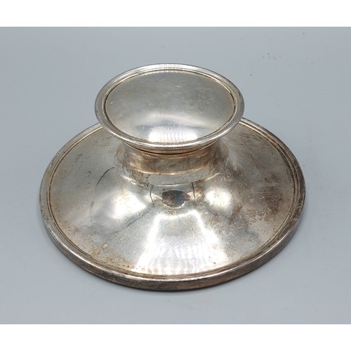 233 - A Sheffield silver capstan inkwell