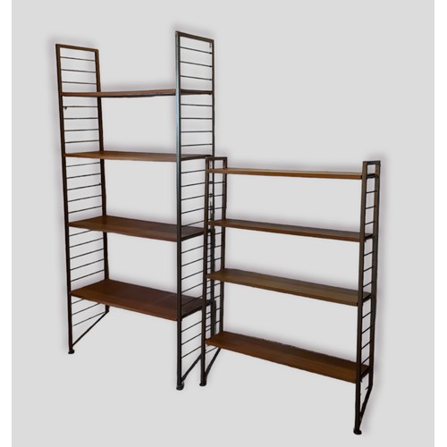 437 - A 20th Century ladder rack bookcase, 93.5cms wide, 36cms deep and 201cms tall together with a simila... 