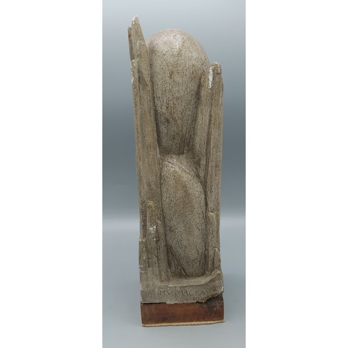 225 - Helen Victoria Mackay, double head study, sculpture, signed, 30cms tall