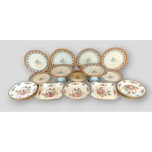 9 - A Copeland Spode Regent pattern dessert service, together with a Whieldon Ware Pheasant patter servi... 