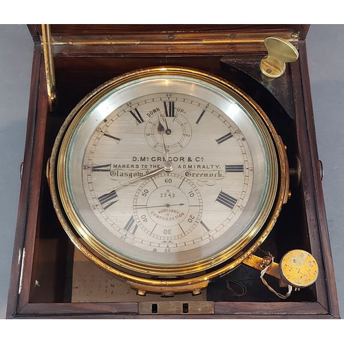 335 - D. McGregor and Co. Makers To The Admiralty, Glasgow and Greenock, a Marine Chronometer with brass g... 