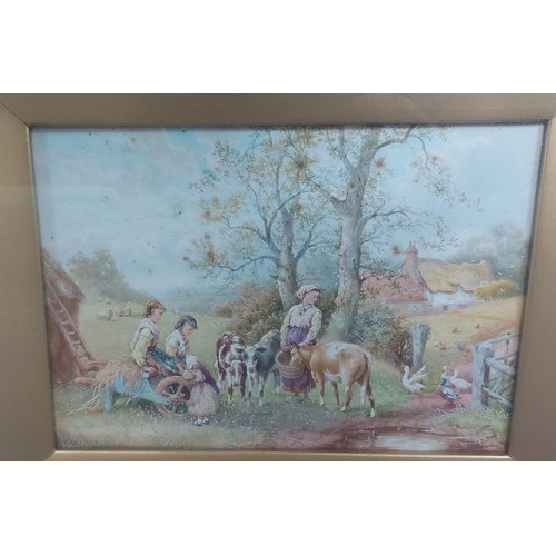 Arthur D. Bell figures on a track, a pair of watercolours, signed ...