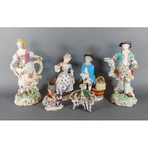 30 - A pair of German porcelain figures, decorated with polychrome enamels and highlighted with gilt, 26c... 