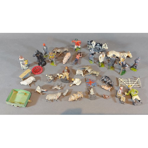 243 - A collection of lead model animals and figures some by Britains Ltd