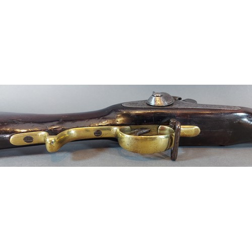 244 - A Brunswick 2nd model percussion Rifle with Tower mark, 76cm barrel