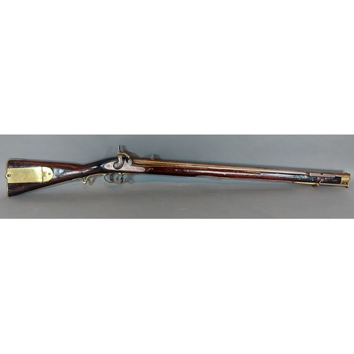 244 - A Brunswick 2nd model percussion Rifle with Tower mark, 76cm barrel