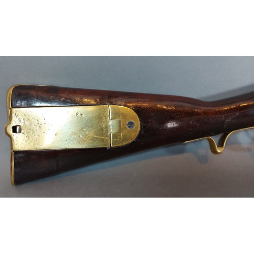 244 - A Brunswick 2nd model percussion Rifle with Tower mark, 76cm barrel