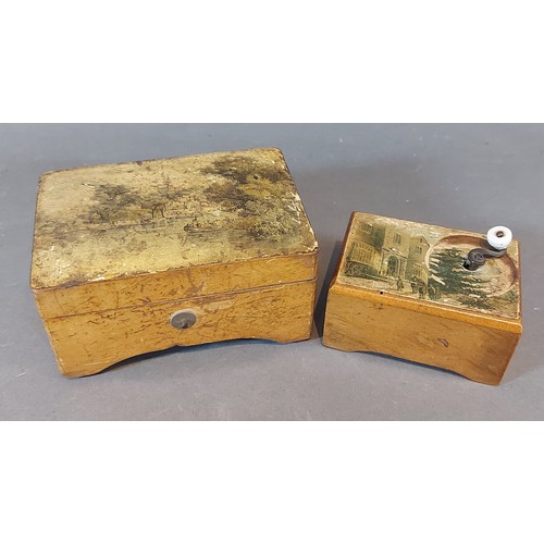 266 - An early 20th Century rectangular musical box together with another similar