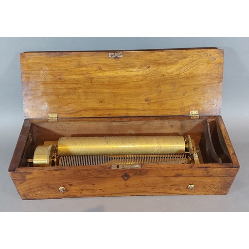 267 - A 19th Century walnut cased musical box by Nicole Freres Geneve, 26.5cm cylinder