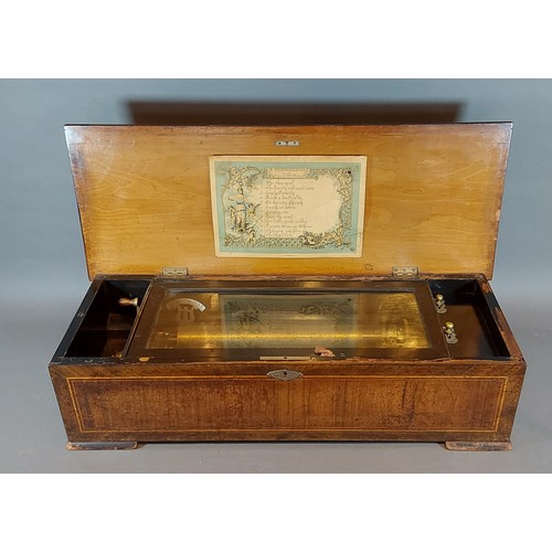 268 - A 19th Century Swiss musical box playing twelve airs with 33cm cylinder