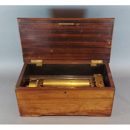 271 - A Swiss musical box, (Parts Only) with 21.5cm cylinder