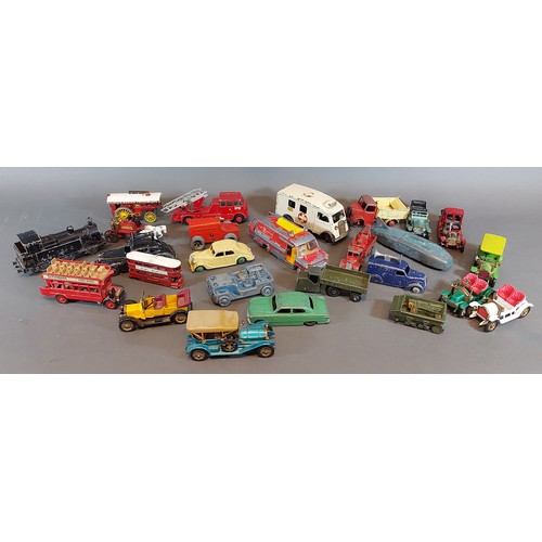 296 - A Triang Minic model of an ambulance together with a collection of play worn model vehicles