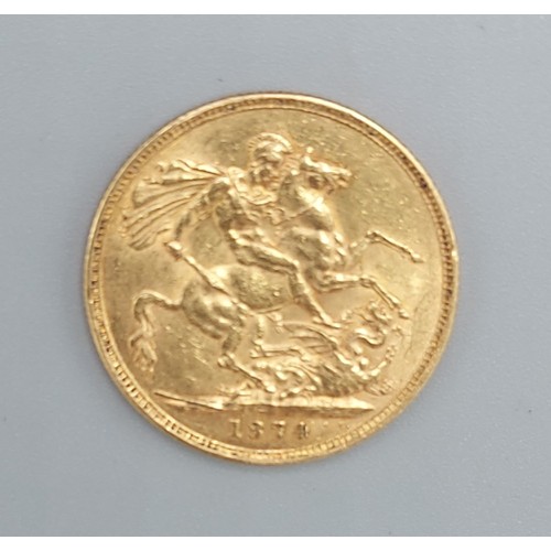 131 - A Victorian full gold Sovereign dated 1874