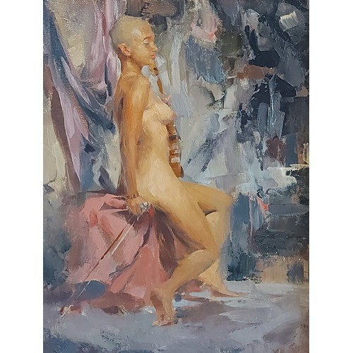 81 - Ignat Ignatov, study of a nude, oil on canvas, 51cms x 41cms together with another by the same artis... 