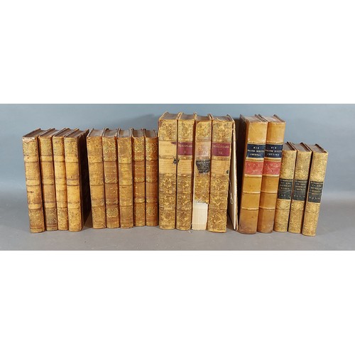 115 - Four leather bound volumes Shakespeare, together with a collection of leather bound books