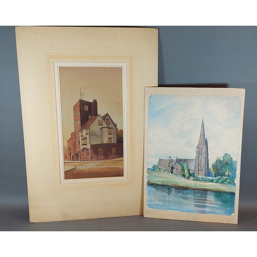 92 - Cyril Saunders Spackman, Canonbury Tower, London, watercolour, signed, 35cms x19cms together with an... 