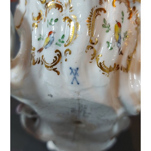 67 - PLEASE COLLECT.  A Meissen porcelain group in the form of Neptune and Putti in a chariot with four s... 