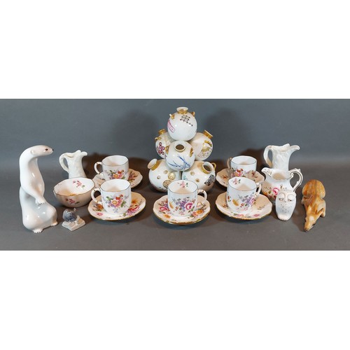 6 - A Royal Worcester porcelain vase together with other ceramics to include Royal Crown Derby