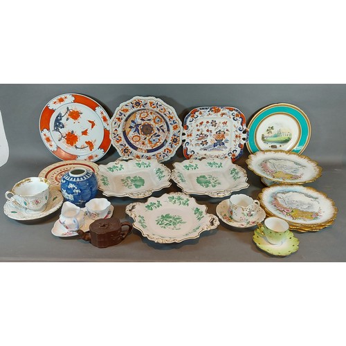 13 - A 19th Century dessert service together with a collection of ceramics