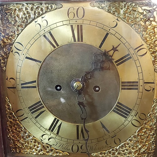 292 - A mahogany and gilded bracket clock, the brass dial inscribed J. Wilks Wolverton, with Roman and Ara... 