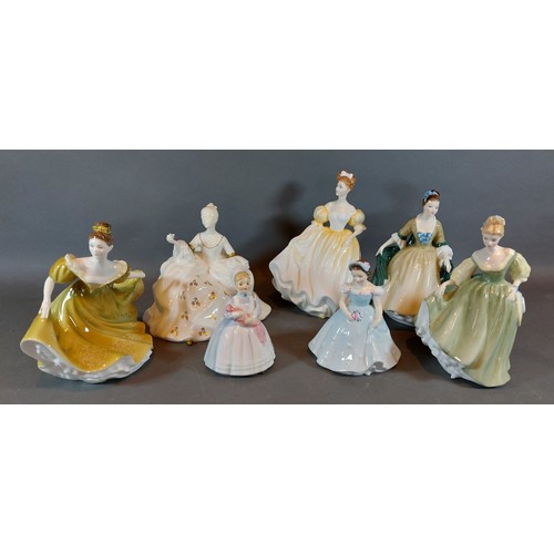 43 - A Royal Doulton figure Antoinette HN 2326, together with six other Royal Doulton figures, Natalie HN... 