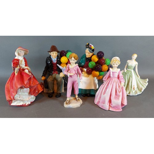 49 - A Royal Doulton figure The Balloon Seller HN 1315, together with The Balloon Man HN 1954, Top O'the ... 