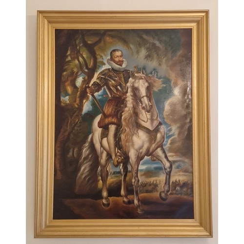 53 - After Rubens, Equestrian Portrait of the Duke of Lerma, oil on canvas, 149cms x 108cms