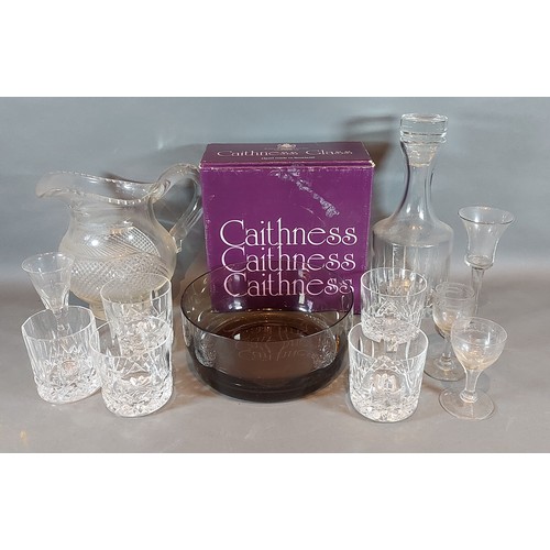 10 - A set of four Waterford crystal glass tumblers, together with other glassware to include a Caithness... 