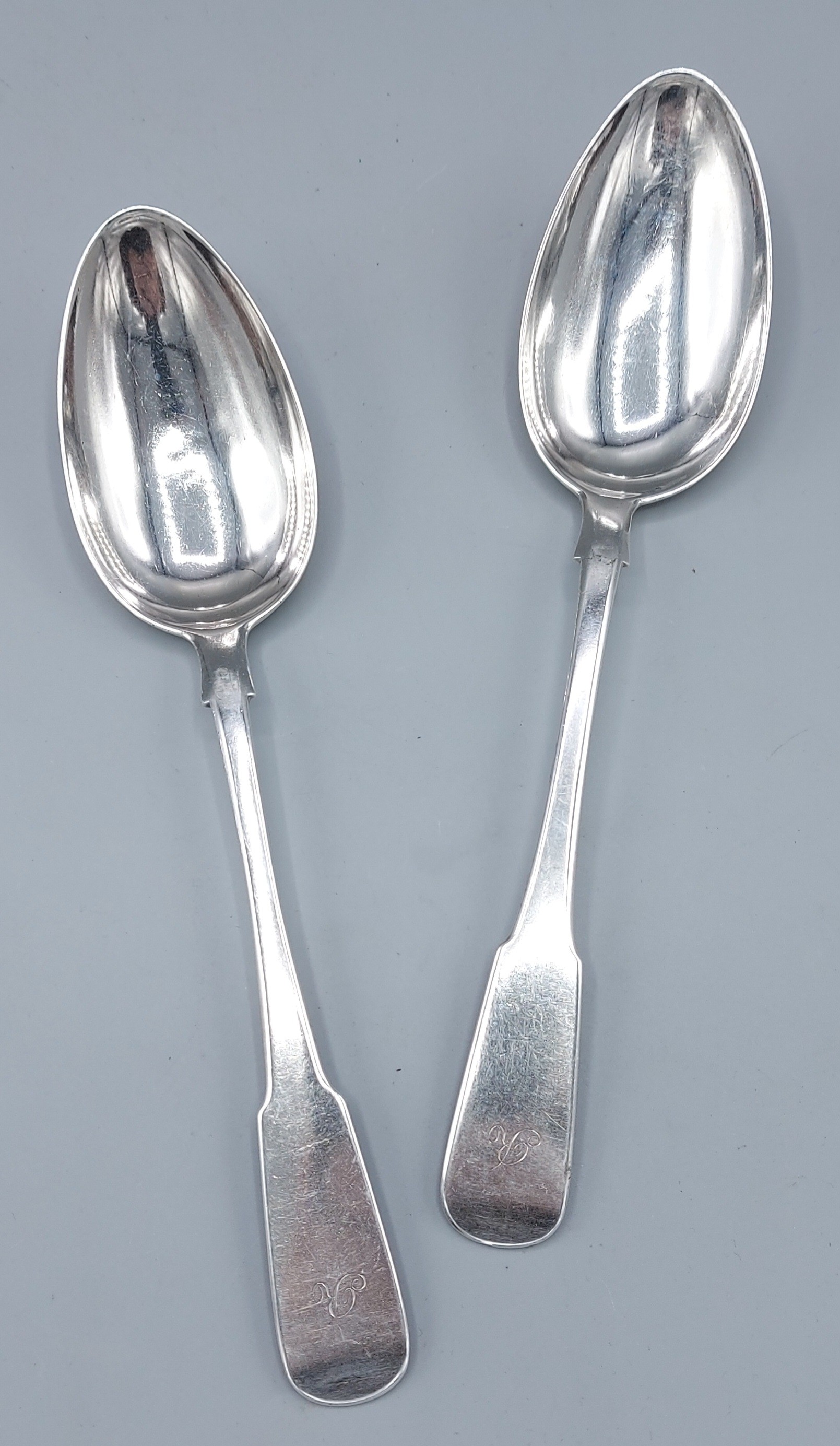 A pair of Scottish Provincial silver table spoons, makers mark for ...
