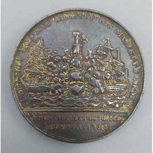 273 - A bronze Medallion commemorating The Battle of The Nile, with obverse bust of Nelson inscribed Admir... 