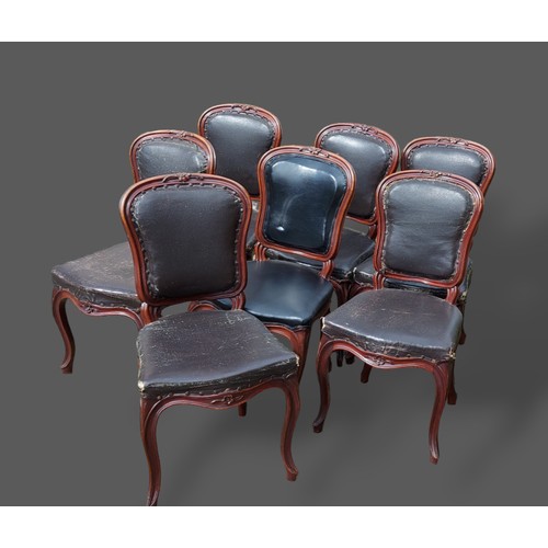 325 - A set of six Late Victorian oak dining chairs together with A set of seven Victorian mahogany dining... 