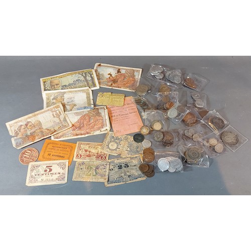 A small collection of foreign bank notes together with a collection of ...