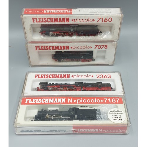 255 - A Fleischmann locomotive Piccolo, number 7167 together with another, number 7160, another 2363 and a... 