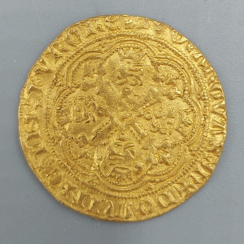 150 - An Edward III Gold Half Noble 1361, 3.6gms, 2.5cms diameter