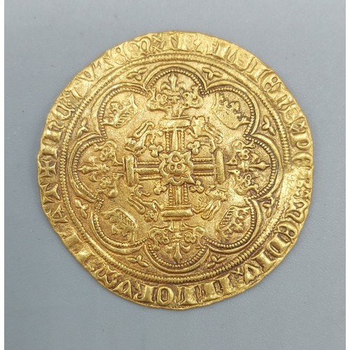 155 - An Edward III Gold Noble, 7.8gms, 3.3cms diameter