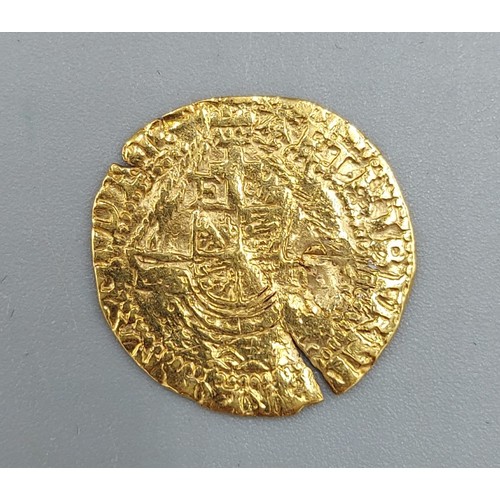 161 - A Henry VIII Gold Quarter Angel, 1.2gms, 1.5cms diameter