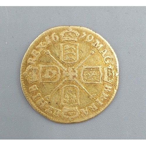 169 - A Charles II Gold Half Guinea, dated 1679, 4.1gms