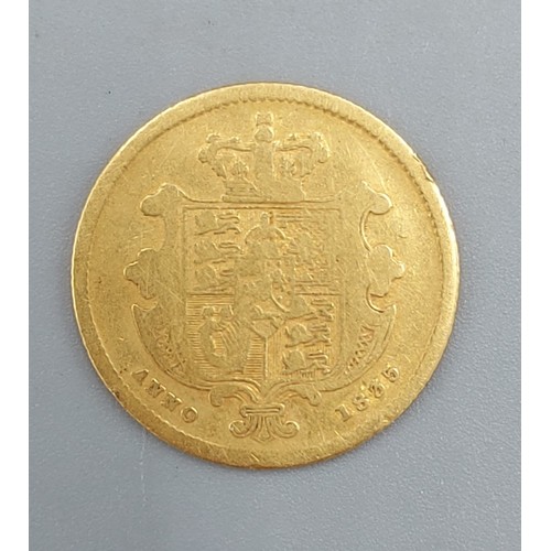 172 - A William IV Gold Half Sovereign, dated 1835, large size, 3.8gms