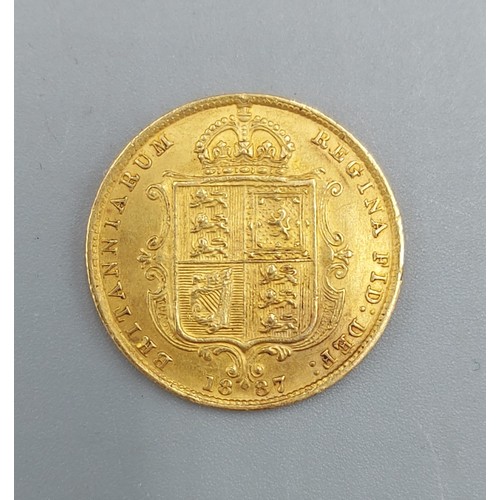 176 - A Victorian Gold Shield Back Half Sovereign, dated 1887